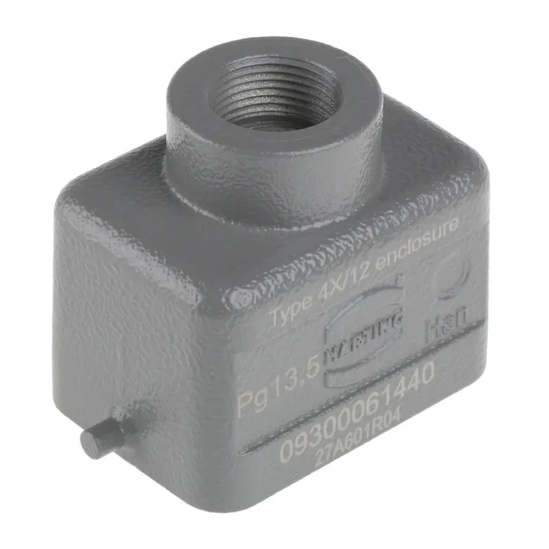 HARTING Han B Range Heavy Duty Power Connector Hood, Die Cast Aluminium, IP65, PG13.5 Thread 09300061440