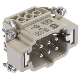 HARTING Heavy Duty Power Connector Insert 16A 500V Han E Series Male 6 Contacts 09330062601