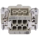 HARTING Heavy Duty Power Connector Insert 16A 500V Han E Series Male 6 Contacts 09330062601