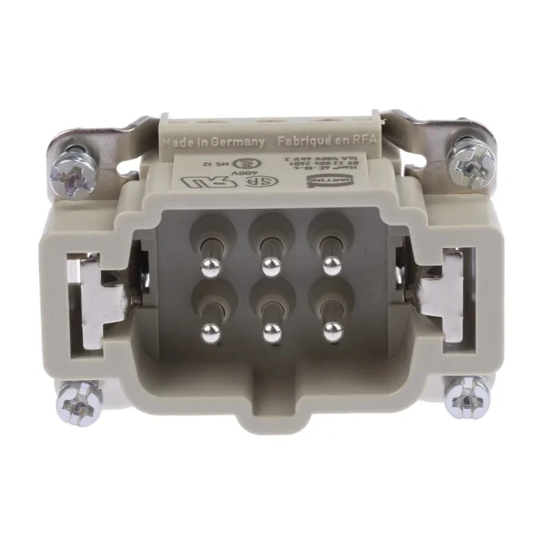 HARTING Heavy Duty Power Connector Insert 16A 500V Han E Series Male 6 Contacts 09330062601