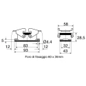 HARTING Han B Range Heavy Duty Power Connector Hood 2 Lever Mount Die Cast Aluminium IP65 10B 09300101421