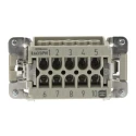 HARTING Heavy Duty Power Connector Insert 16A 500V Han E Series Male 10 Contacts 09330102601