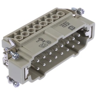 HARTING Heavy Duty Power Connector Insert 16A 500V Han E Series Male 16 Contacts 09330162601