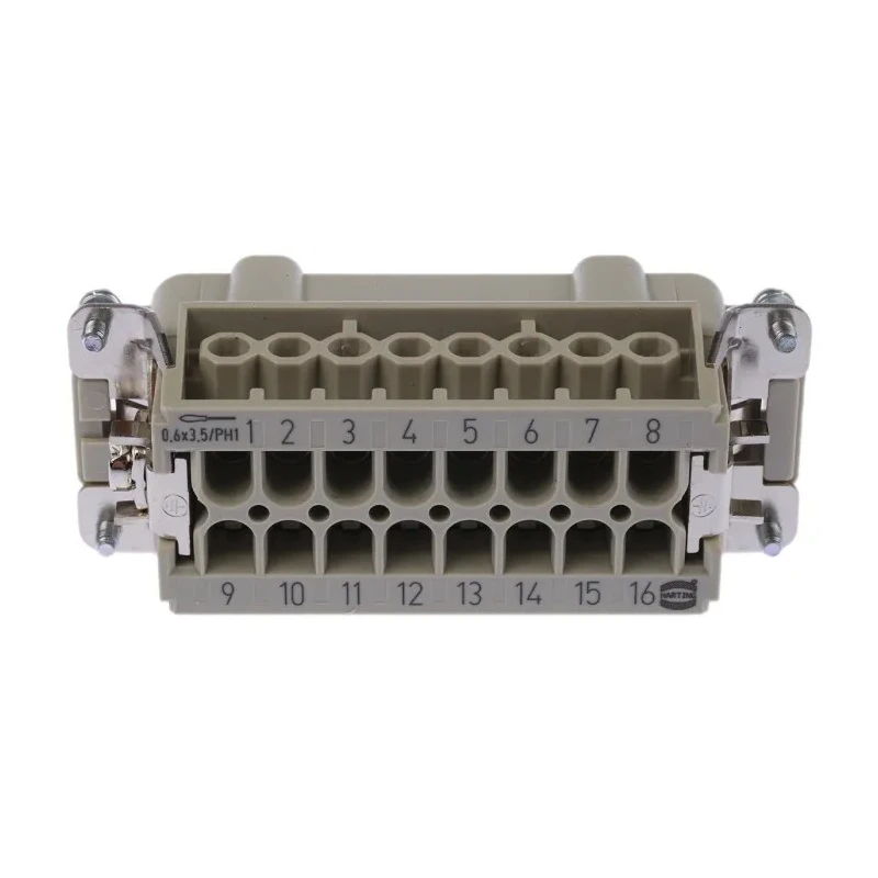 HARTING Heavy Duty Power Connector Insert 16A 500V Han E Series Male 16 Contacts 09330162601
