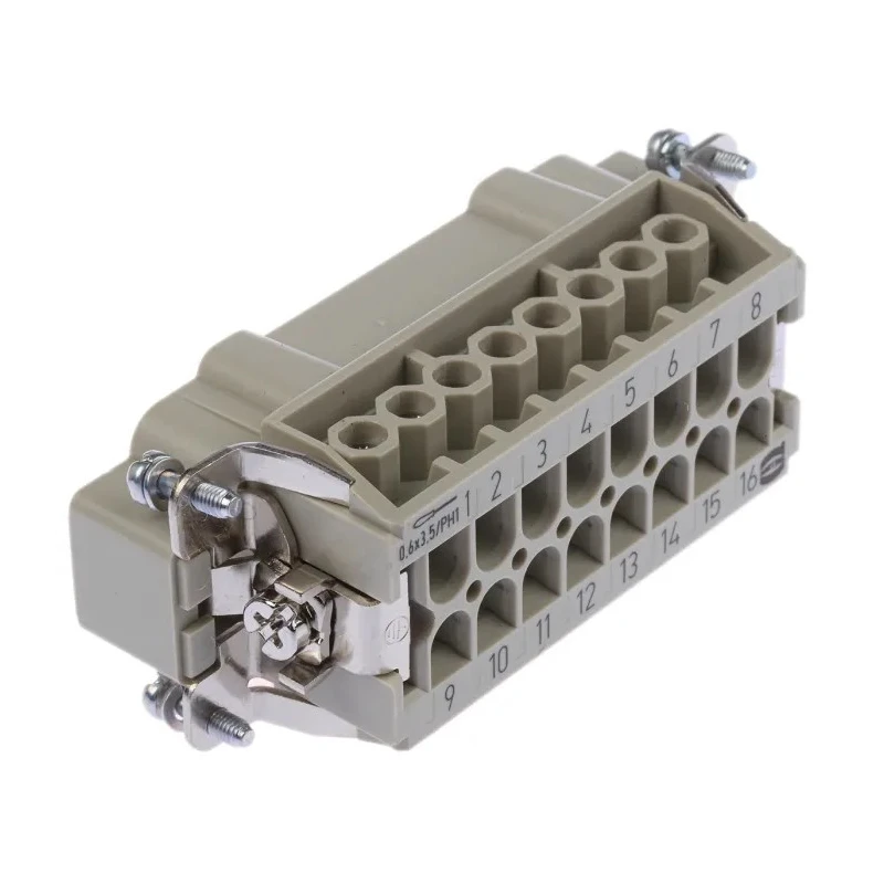 HARTING Heavy Duty Power Connector Insert 16A 500V Han E Series Male 16 Contacts 09330162601