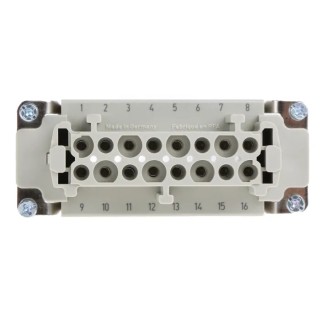 HARTING Heavy Duty Power Connector Insert 16A 500V Han E Series Female 16 Contacts 09330162701