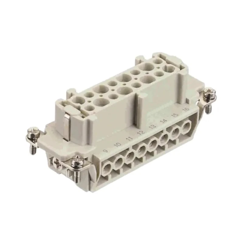 HARTING Heavy Duty Power Connector Insert 16A 500V Han E Series Female 16 Contacts 09330162701