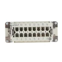 HARTING Heavy Duty Power Connector Insert 16A 500V Han E Series Female 16 Contacts 09330162701