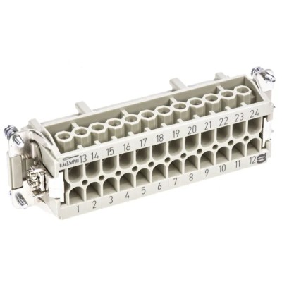 HARTING Heavy Duty Power Connector Insert 16A 500V Han E Series Female 24 Contacts 09330242701