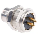 binder Circular Connector 4 Contacts Panel Mount M9 Socket Male IP40 711 Series 09-0081-00-04