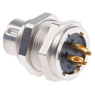 binder Circular Connector 4 Contacts Panel Mount M9 Socket Male IP40 711 Series 09-0081-00-04