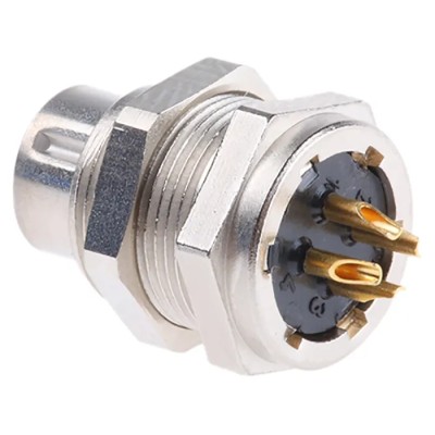 binder Circular Connector 4 Contacts Panel Mount M9 Socket Male IP40 711 Series 09-0081-00-04