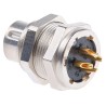 binder Circular Connector 4 Contacts Panel Mount M9 Socket Male IP40 711 Series 09-0081-00-04
