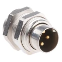 binder Circular Connector 4 Contacts Panel Mount M9 Socket Male IP40 711 Series 09-0081-00-04