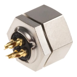 binder Circular Connector 4 Contacts Panel Mount M9 Socket Female IP40 Nylon Housing 125V 3A 711 Series 09-0082-00-04