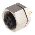 binder Circular Connector 4 Contacts Panel Mount M9 Socket Female IP40 Nylon Housing 125V 3A 711 Series 09-0082-00-04