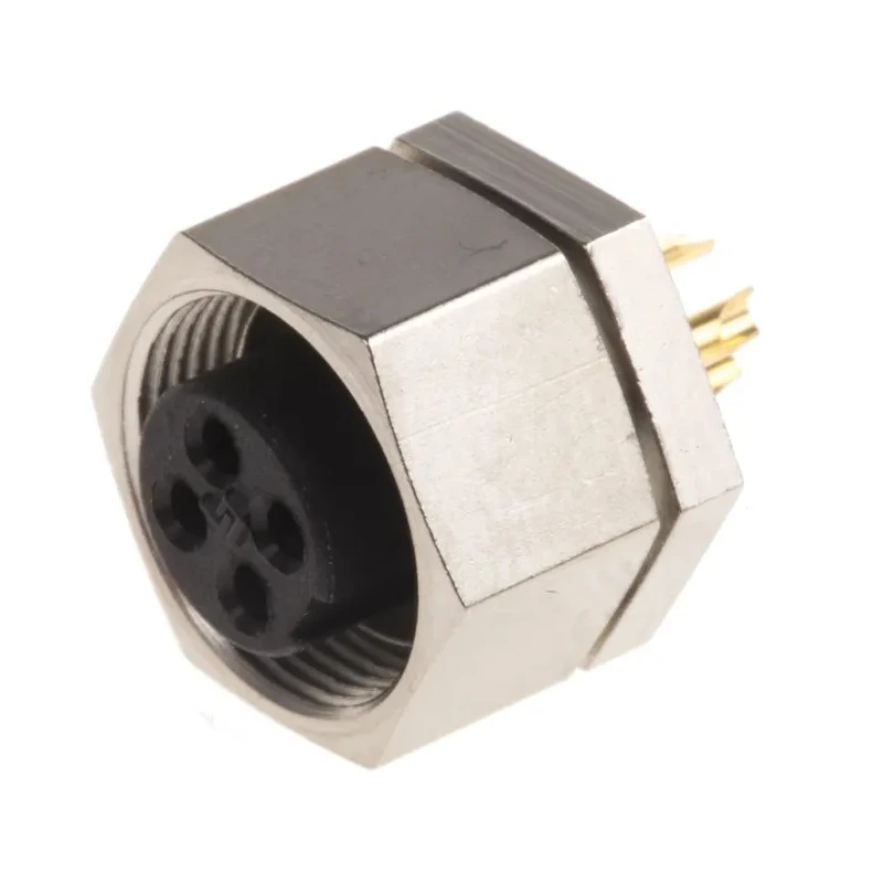 binder Circular Connector 4 Contacts Panel Mount M9 Socket Female IP40 Nylon Housing 125V 3A 711 Series 09-0082-00-04
