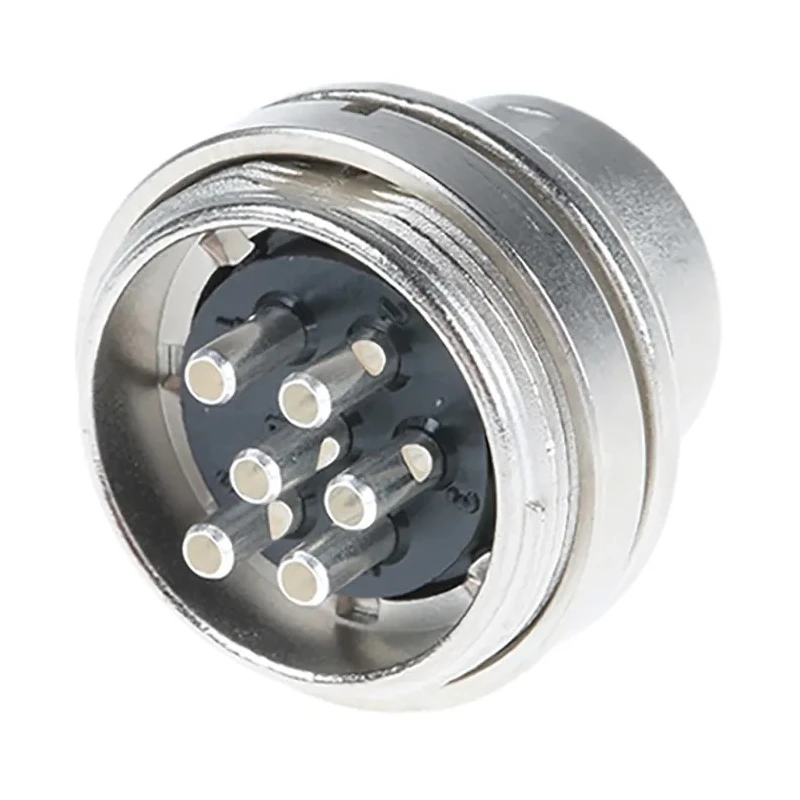 binder 6 Pole Straight Miniature DIN Plug, 5A, 250V, Screw, Panel Mount Male 09.0323.00.06