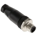 binder Circular Connector, 4 Contacts, Cable Mount, M12 Connector Size, Male Plug, IP67 Rated, Screw Clamp 99 0429 14 04