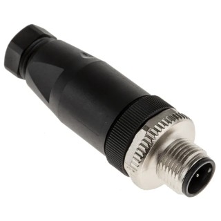 binder Circular Connector, 4 Contacts, Cable Mount, M12 Connector Size, Male Plug, IP67 Rated, Screw Clamp 99 0429 14 04