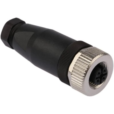 binder Circular Connector 4 Contacts Cable M12 Socket Female IP67 Polyamide Housing 250V 4A Screw Clamp 713 99 0430 14 04