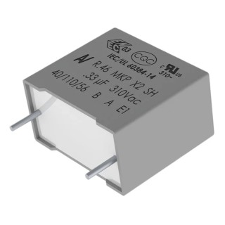 KEMET R46 Metallised Polypropylene Film Capacitor X2, ±10% Tolerance, 470 nF, 310 V dc 310 V ac, Through Hole R463R34705001K