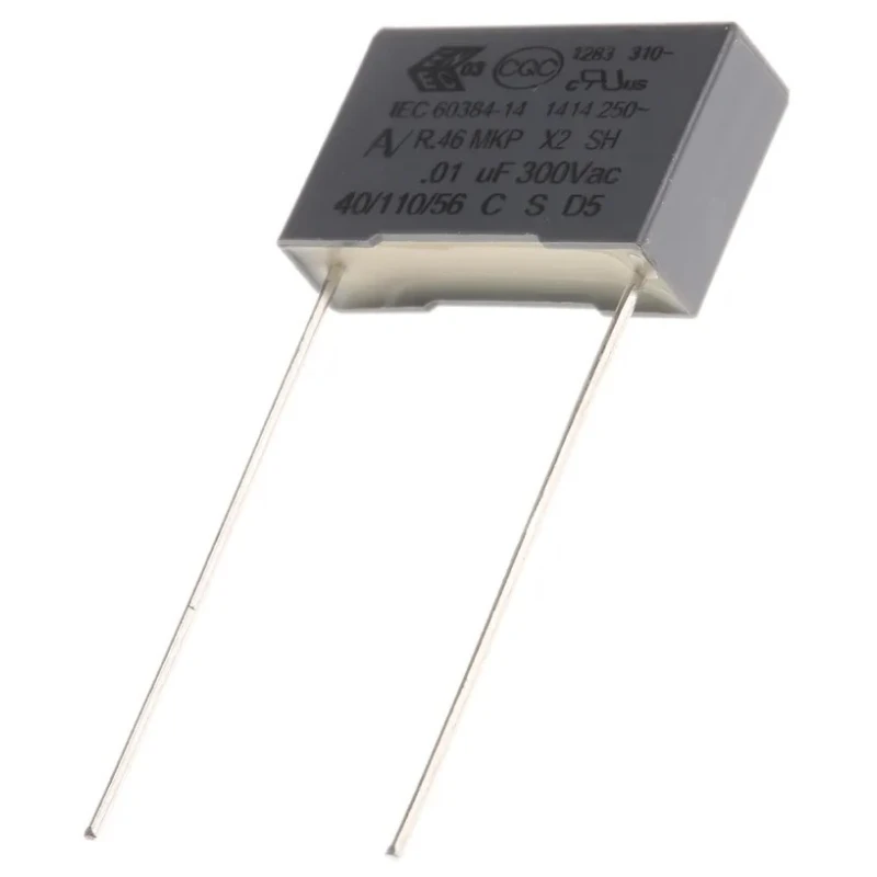 KEMET R46 Metallised Polypropylene Film Capacitor X2, Radial Terminal, 10 nF ±10% 310V DC 310V AC Through Hole R463I21005001K