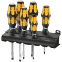 Wera Pozidriv Standard Screwdriver Set with 6 Pieces, Slotted and PZ Tips, Hex Bolster 05018287001