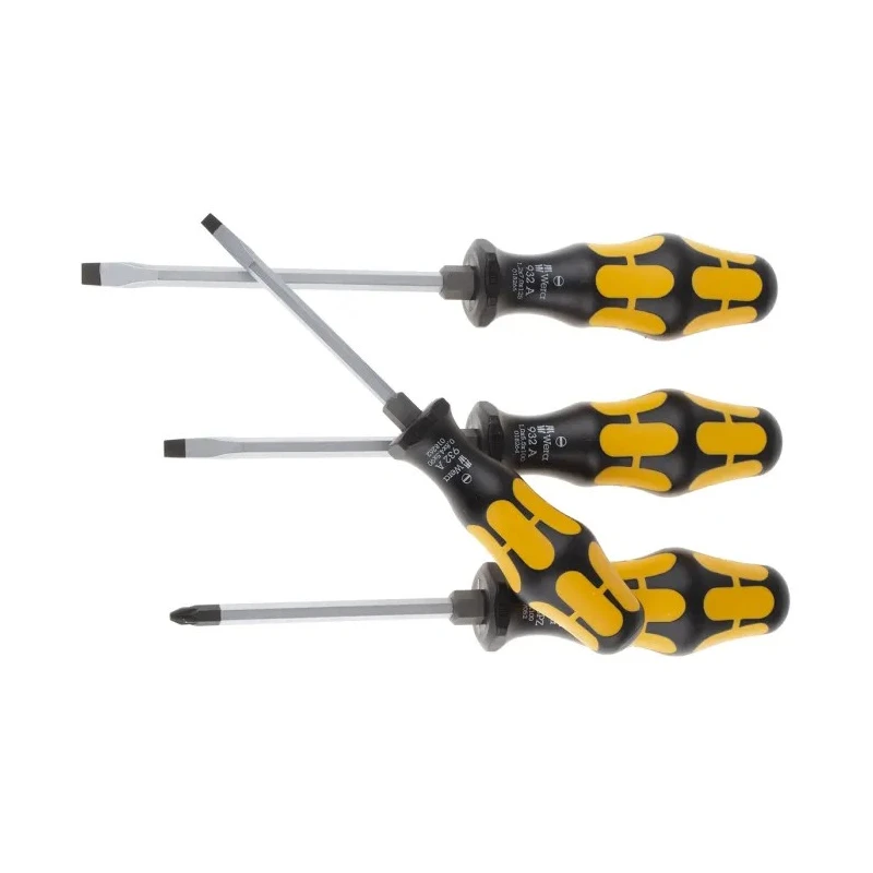 Wera Pozidriv Standard Screwdriver Set with 6 Pieces, Slotted and PZ Tips, Hex Bolster 05018287001