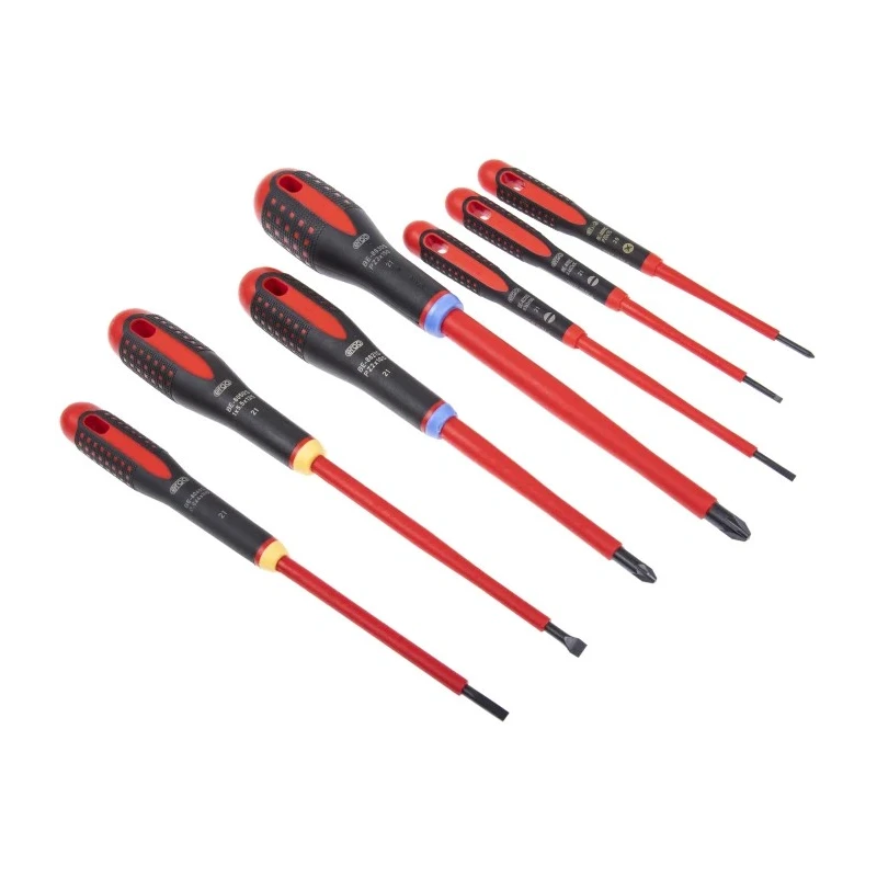 Bahco Insulated Pozidriv and Slotted Screwdriver Set 7-Piece BE-9888S
