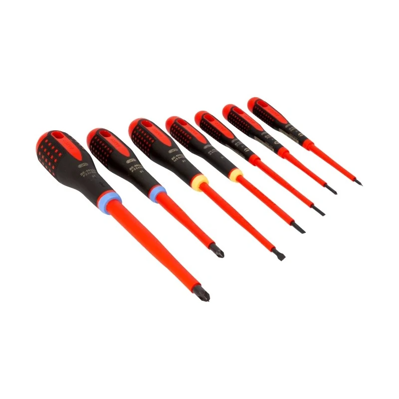 Bahco Insulated Pozidriv and Slotted Screwdriver Set 7-Piece BE-9888S