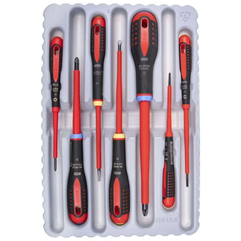Bahco Insulated Pozidriv and Slotted Screwdriver Set 7-Piece BE-9888S