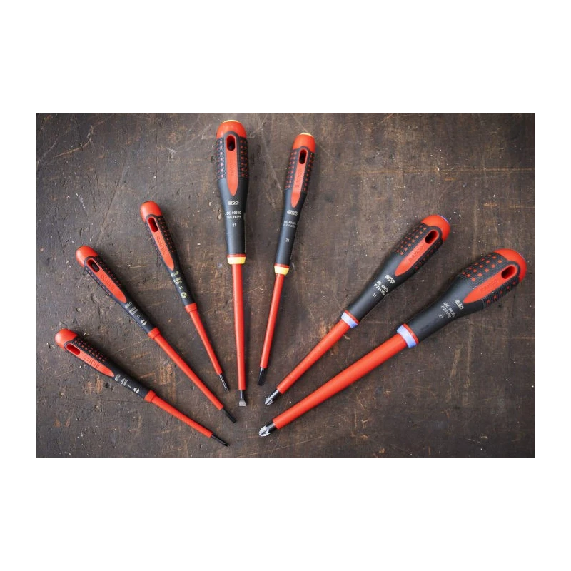 Bahco Insulated Pozidriv and Slotted Screwdriver Set 7-Piece BE-9888S