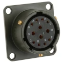 Amphenol Limited MIL Spec Circular Connector Brass Straight 12 Way Box Mount Female Contacts Olive Shell 62GB-12E14-12SN