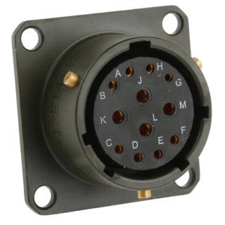 Amphenol Limited MIL Spec Circular Connector Brass Straight 12 Way Box Mount Female Contacts Olive Shell 62GB-12E14-12SN