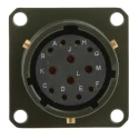 Amphenol Limited MIL Spec Circular Connector Brass Straight 12 Way Box Mount Female Contacts Olive Shell 62GB-12E14-12SN