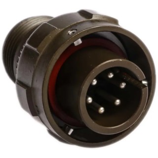 Amphenol Limited MIL Spec Circular Connector Brass Straight 6 Way Cable Male Contacts Shell Size 14S 97B-3106A-14S-6P-HD