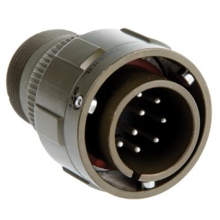 Amphenol Limited MIL Spec Circular Connector Brass Straight 10 Way Cable Male Contacts Olive Drab Cadmium 97B-3106A-18-1P-HD