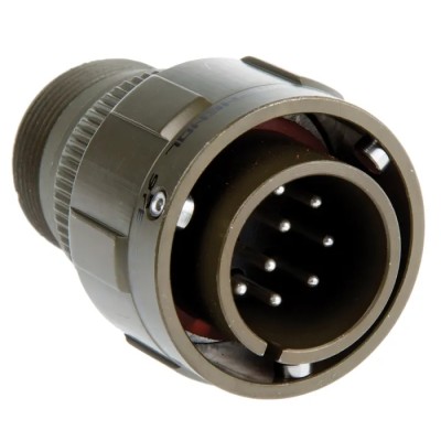 Amphenol Limited MIL Spec Circular Connector Brass Straight 10 Way Cable Male Contacts Olive Drab Cadmium 97B-3106A-18-1P-HD