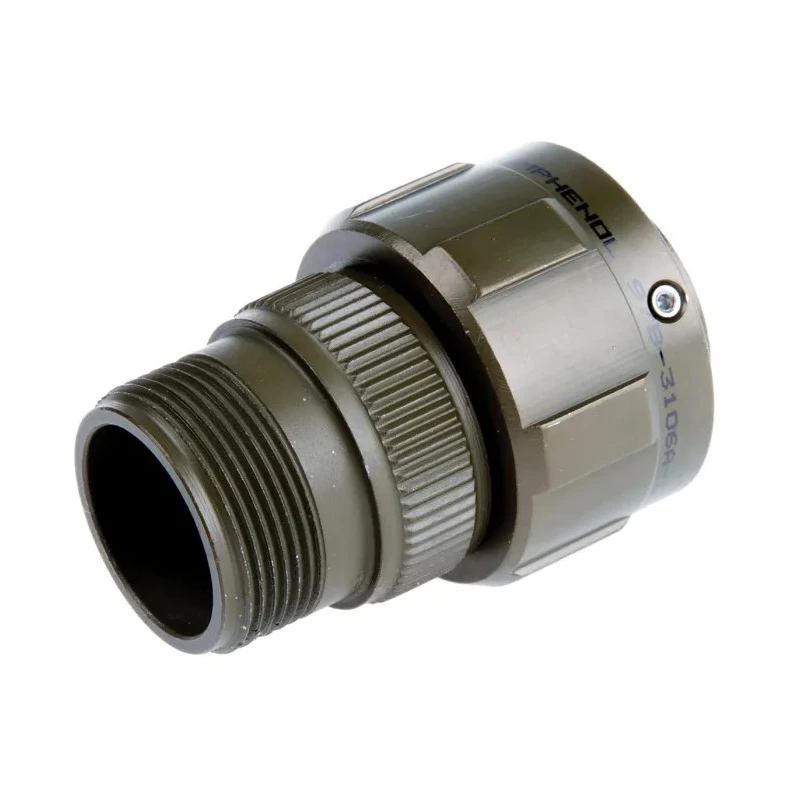 Amphenol Limited MIL Spec Circular Connector Brass Straight 10 Way Cable Male Contacts Olive Drab Cadmium 97B-3106A-18-1P-HD