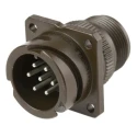 Amphenol Limited MIL Spec Circular Connector 7 Contacts 13A 500V AC Brass Straight Wall Mount Olive Drab 97B-3100A-16S-1P