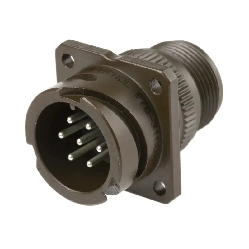 Amphenol Limited MIL Spec Circular Connector 7 Contacts 13A 500V AC Brass Straight Wall Mount Olive Drab 97B-3100A-16S-1P