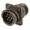 Amphenol Limited MIL Spec Circular Connector 7 Contacts 13A 500V AC Brass Straight Wall Mount Olive Drab 97B-3100A-16S-1P