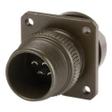 Amphenol Limited MIL Spec Circular Connector 7 Contacts 13A 500V AC Brass Straight Wall Mount Olive Drab 97B-3100A-16S-1P