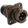 Amphenol Limited Mil Spec Circular Connector 3 Contacts Brass Silver Plated Male Contacts Wall Mount Olive 97B-3100A-10SL-3P