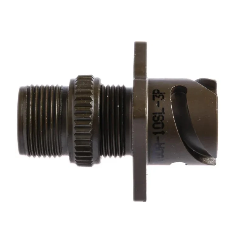 Amphenol Limited Mil Spec Circular Connector 3 Contacts Brass Silver Plated Male Contacts Wall Mount Olive 97B-3100A-10SL-3P