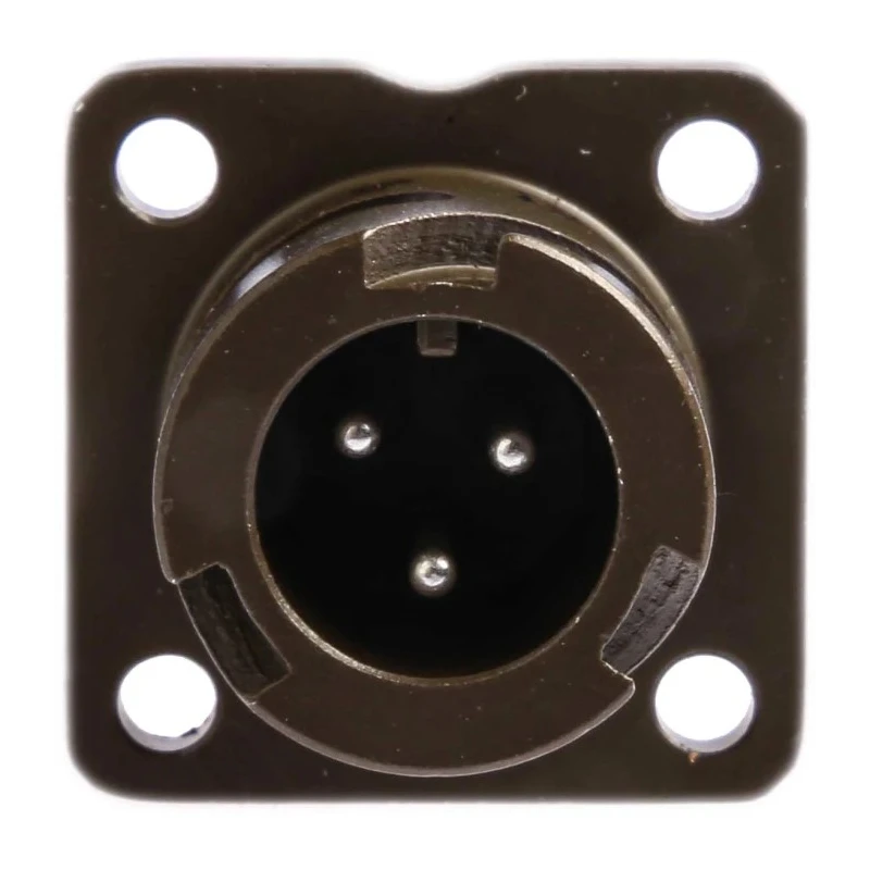 Amphenol Limited Mil Spec Circular Connector 3 Contacts Brass Silver Plated Male Contacts Wall Mount Olive 97B-3100A-10SL-3P