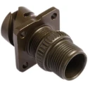 Amphenol Limited Mil Spec Circular Connector 3 Contacts Brass Silver Plated Male Contacts Wall Mount Olive 97B-3100A-10SL-3P
