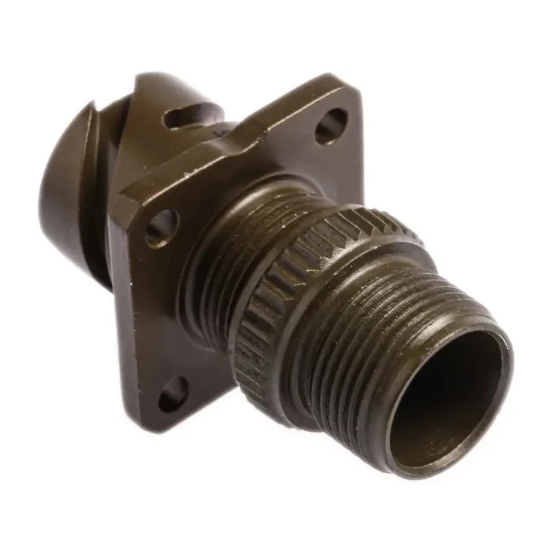 Amphenol Limited Mil Spec Circular Connector 3 Contacts Brass Silver Plated Male Contacts Wall Mount Olive 97B-3100A-10SL-3P