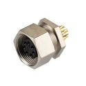 binder Circular Connector 7 Contacts Panel Mount Socket Female M9 125V 1A Brass IP40 711 Series 09-0478-00-07